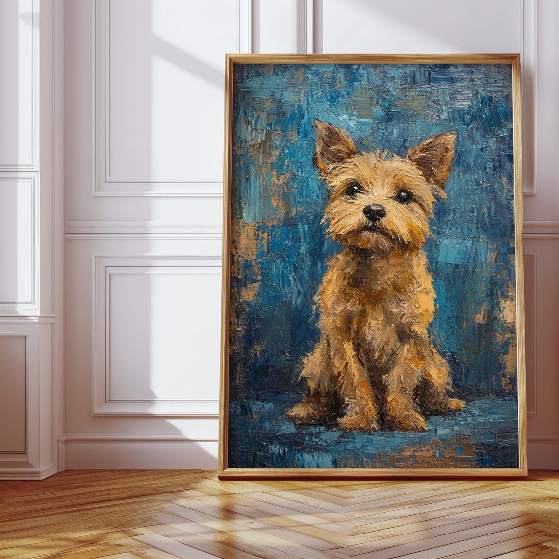 Textured Yorkie Dog Painting, Terrier Portrait - Image 5