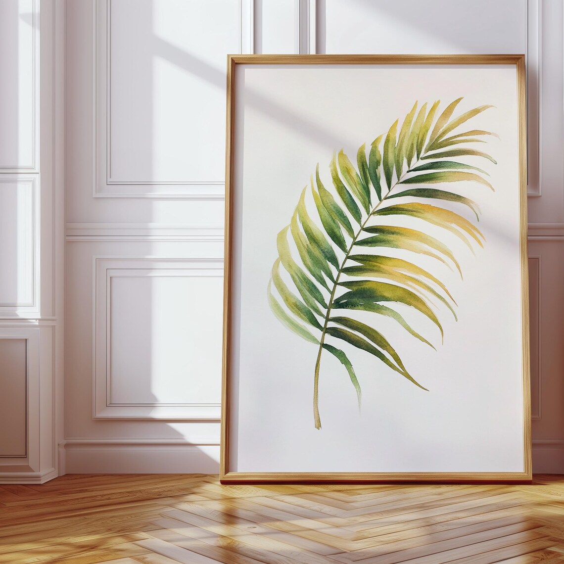 Tropical Palm Leaf Watercolor, Botanical Decor