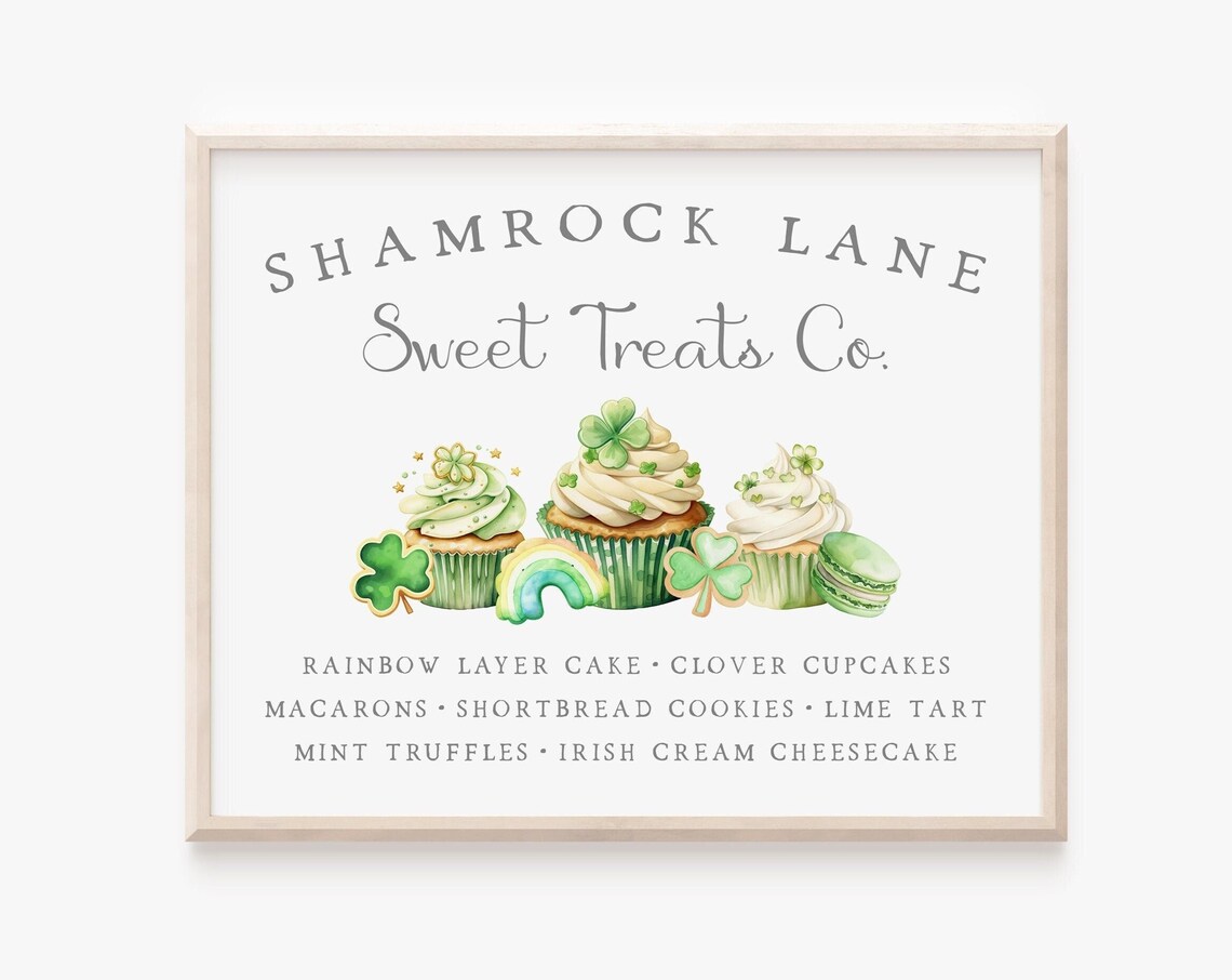St Patricks Day Bakery Nostalgic Seasonal Art Print