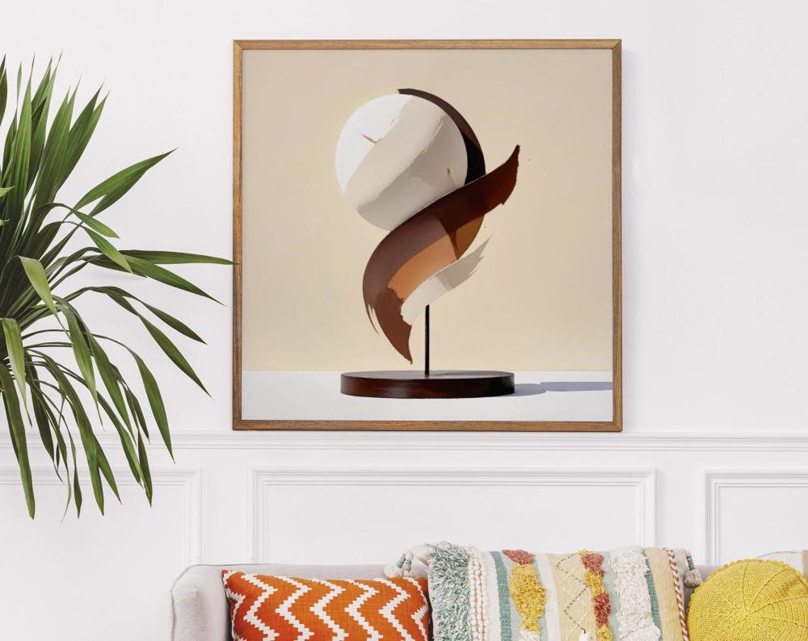 Contemporary Abstract Art Print Soft Art Neutral Modern Minimalist Poster Instant Wall Decor