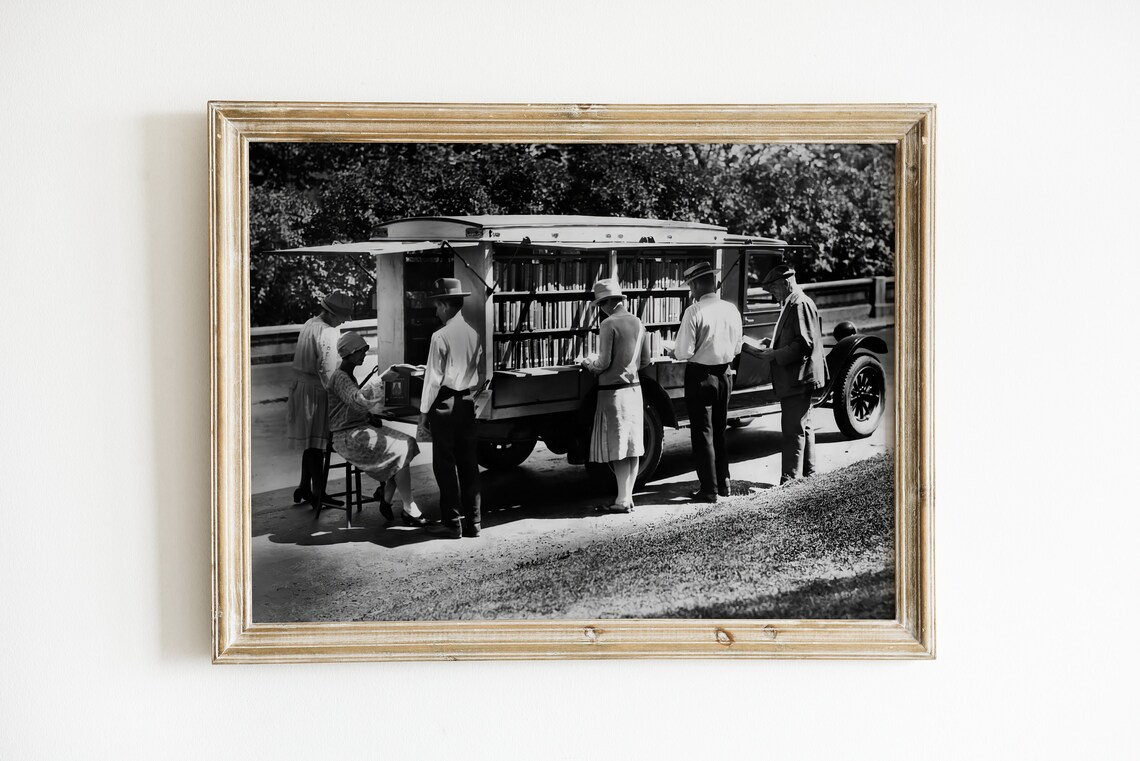 Portable Library Bookmobile, Vintage Travel Poster - Image 3