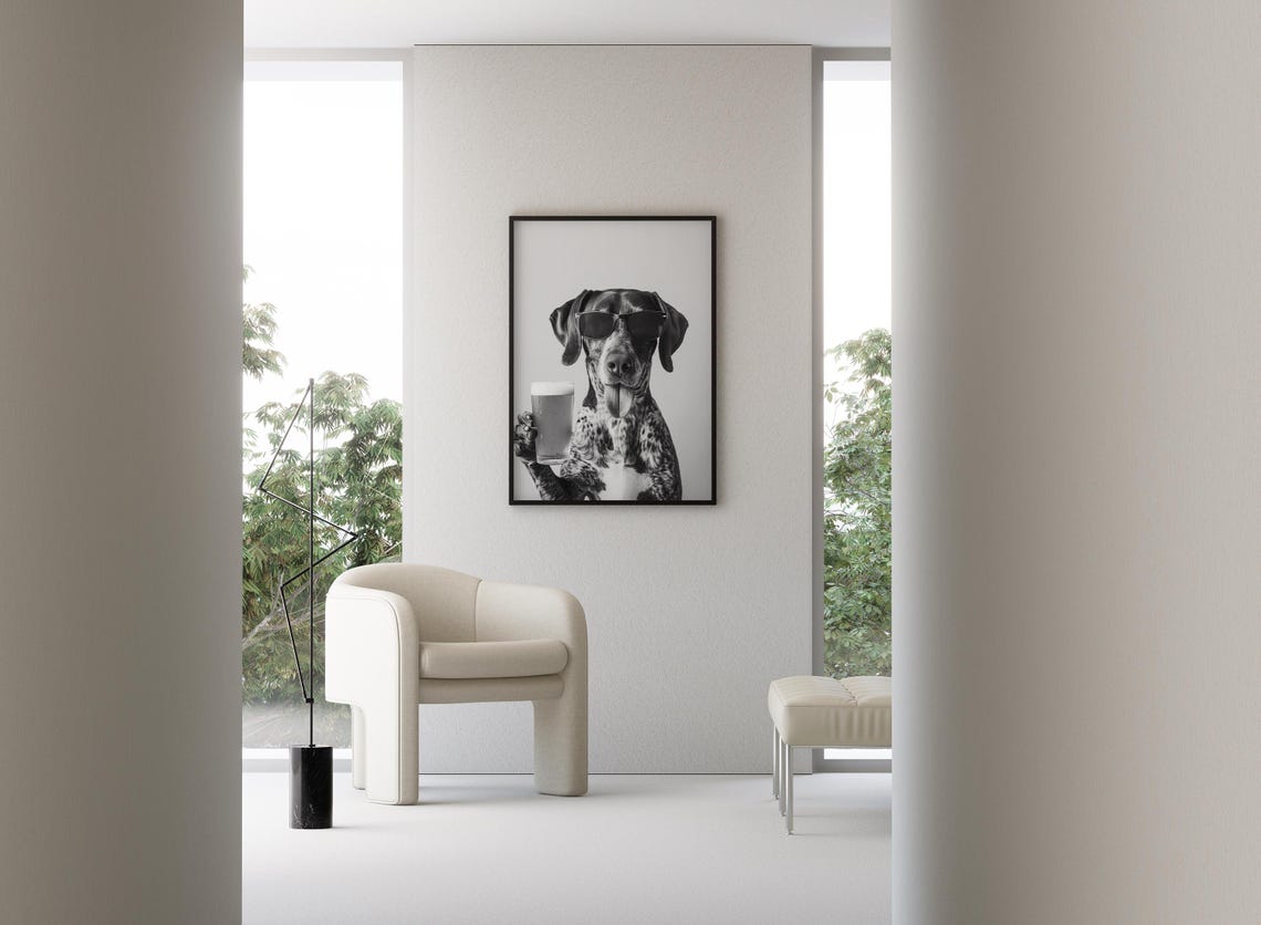 German Shorthaired Pointer Beer Break Funny Dog With Sunglasses Poster - Image 3