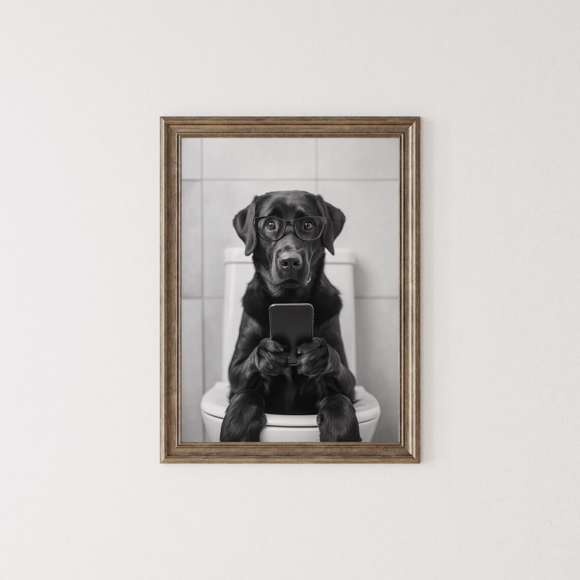 Black Labrador Bathroom Wall Art, Funny Dog Poster - Image 2
