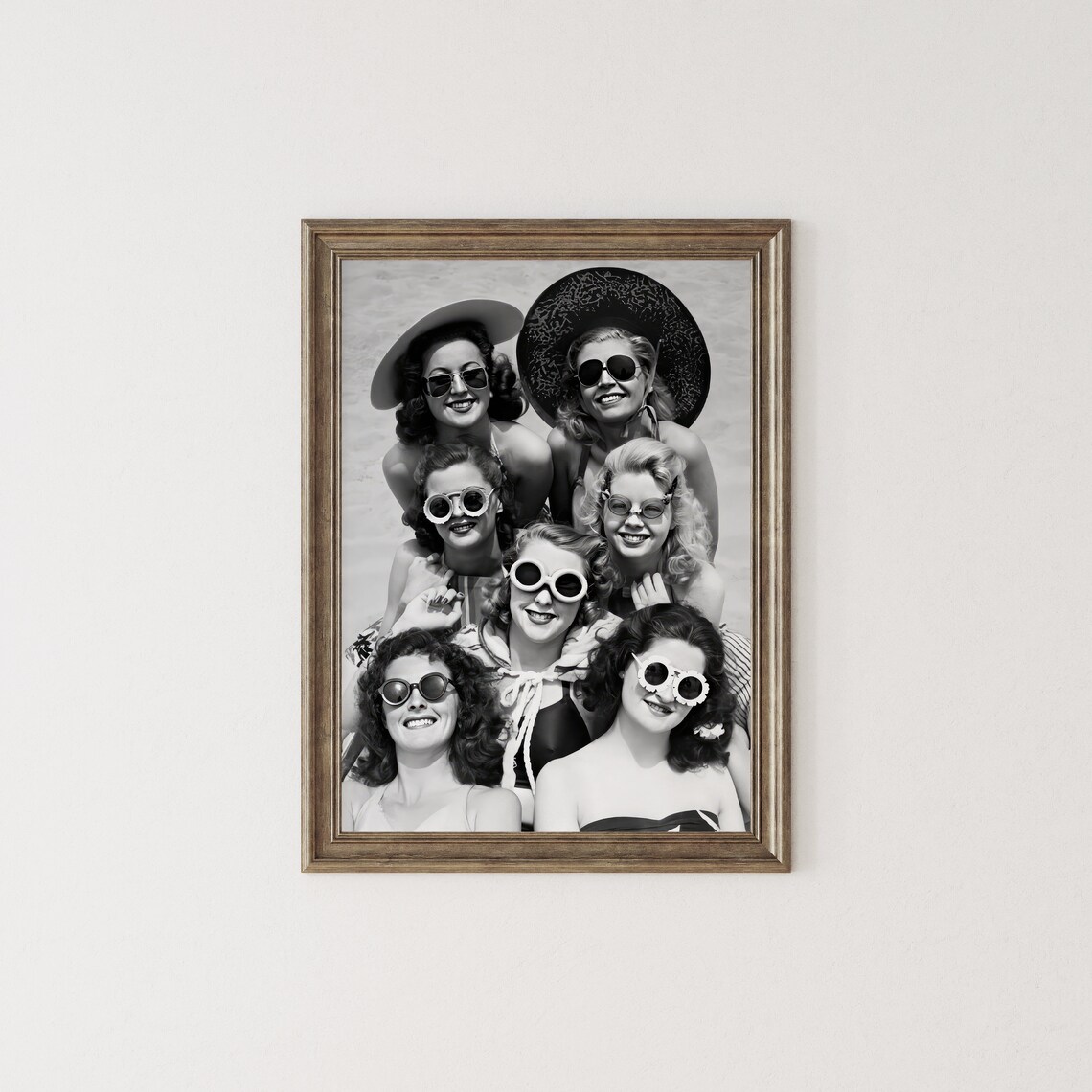 Beach Girls Wearing Sunglasses, Vintage Beach Poster - Image 2