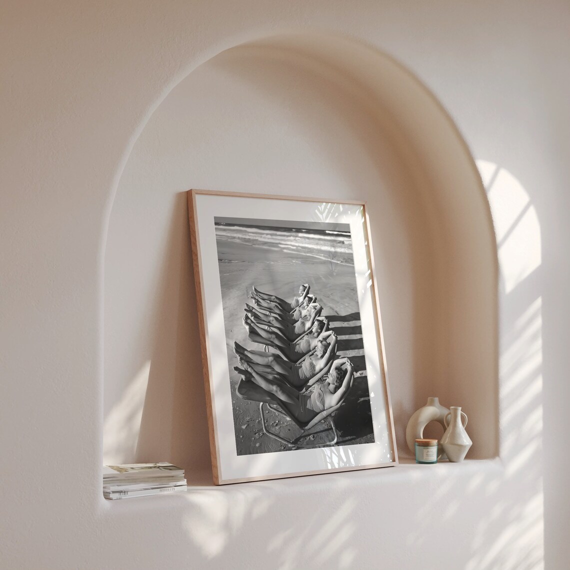 Women Sunbathing On Beach Vintage Art Print - Image 4