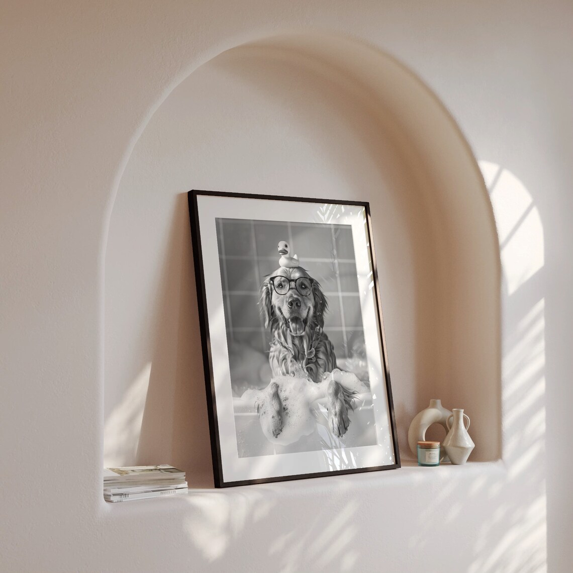 Golden Retriever Bath Wall Art, Funny Bathroom Poster - Image 4