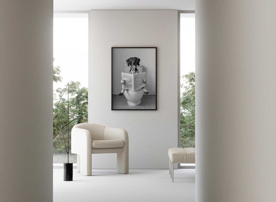 German Shorthaired Pointer Bathroom Humor Art Print - Image 3
