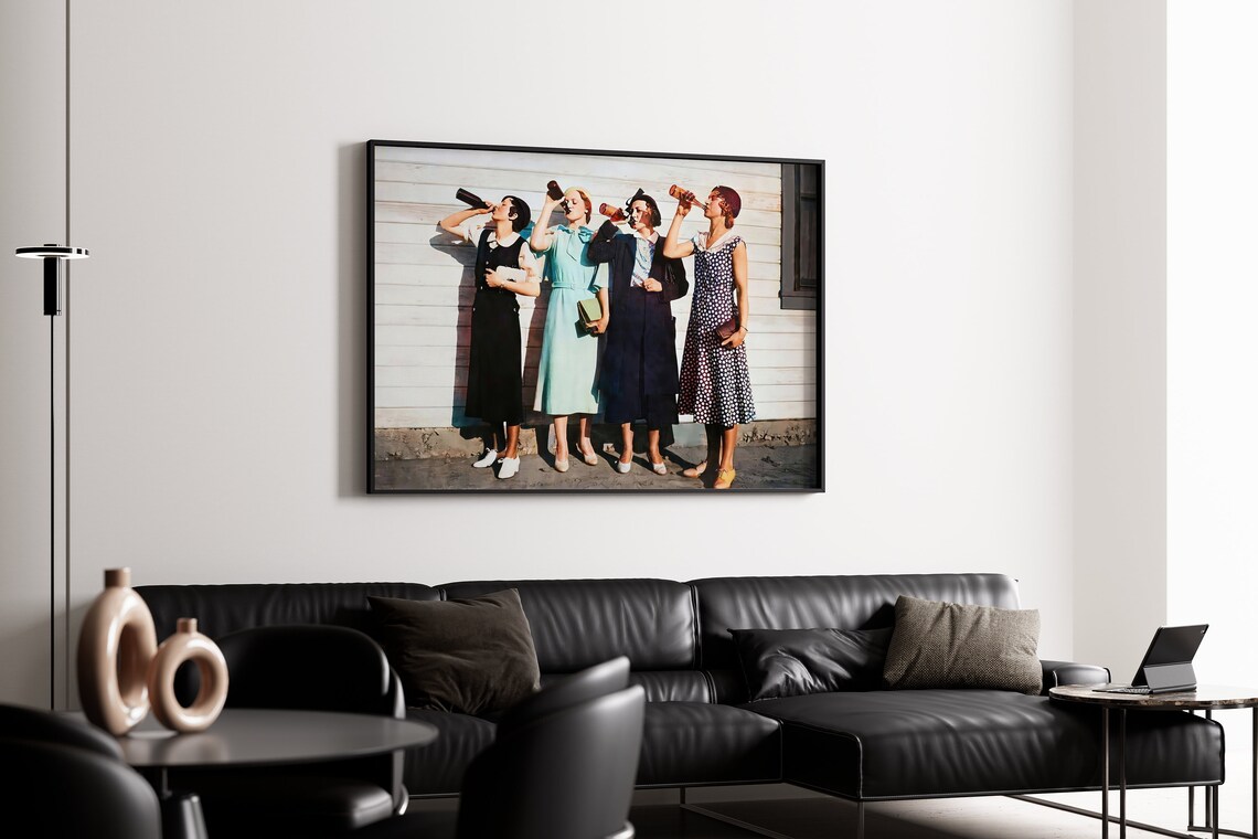 Women Beer Drinkers Vintage Photo, Bar Cart Art Print - Image 3