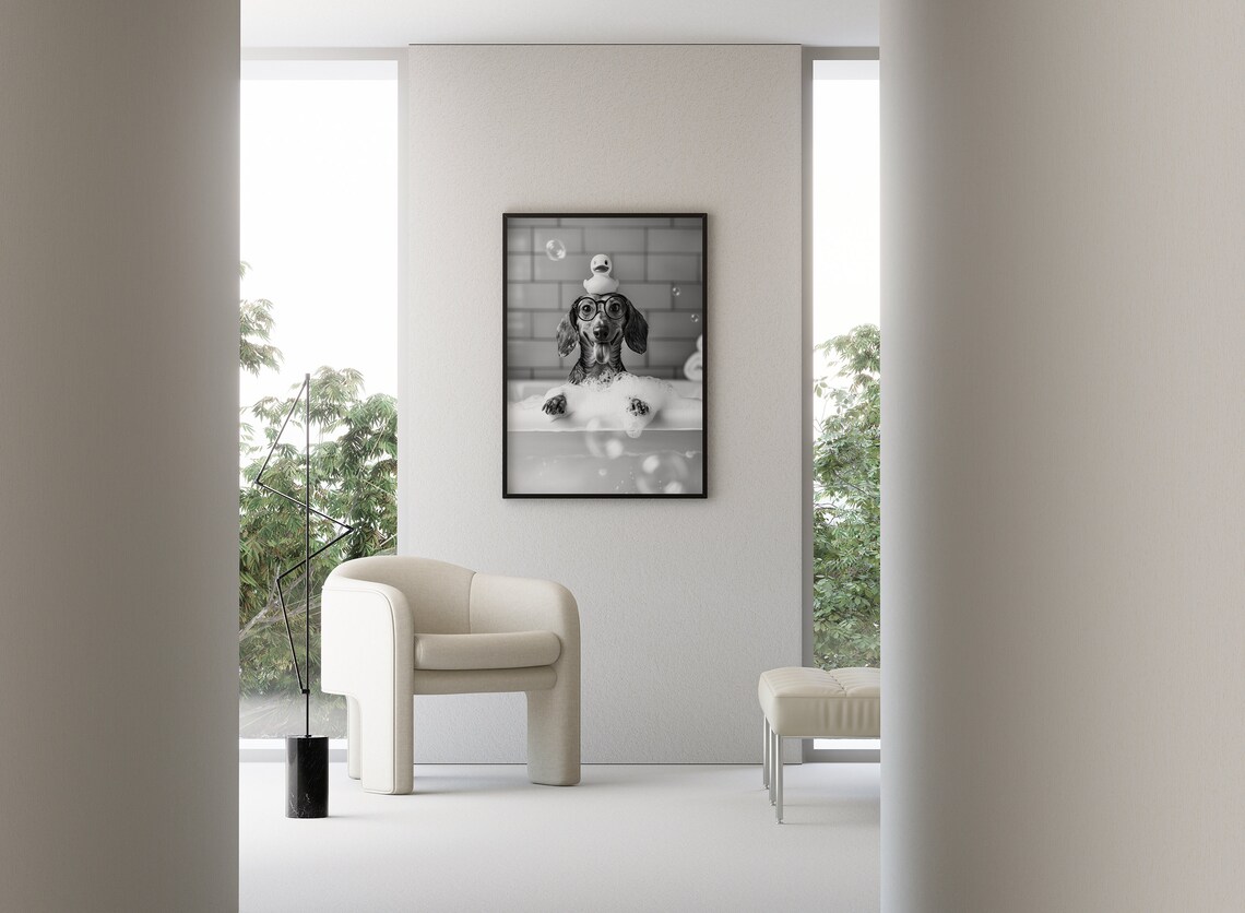 Dachshund Bath Rubber Duck Bathroom Poster - Image 3