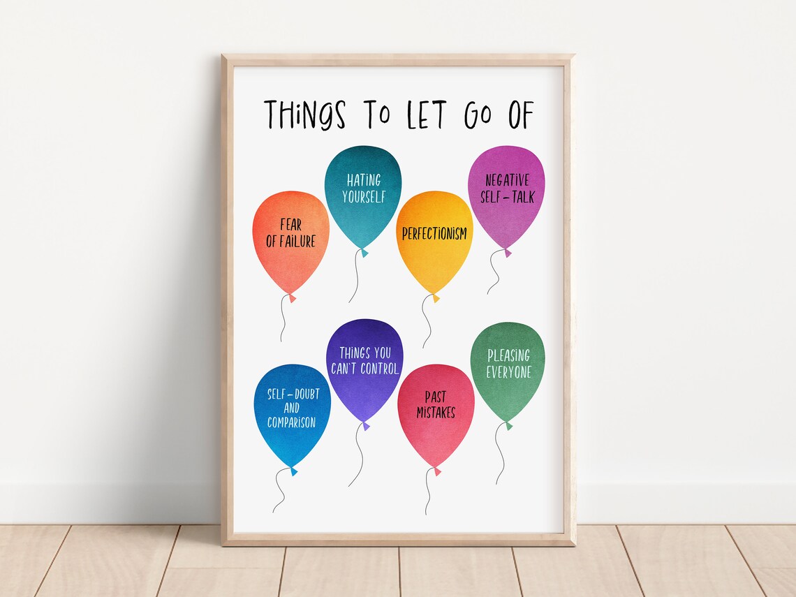 Things To Let Go Of Mental Health Art Print