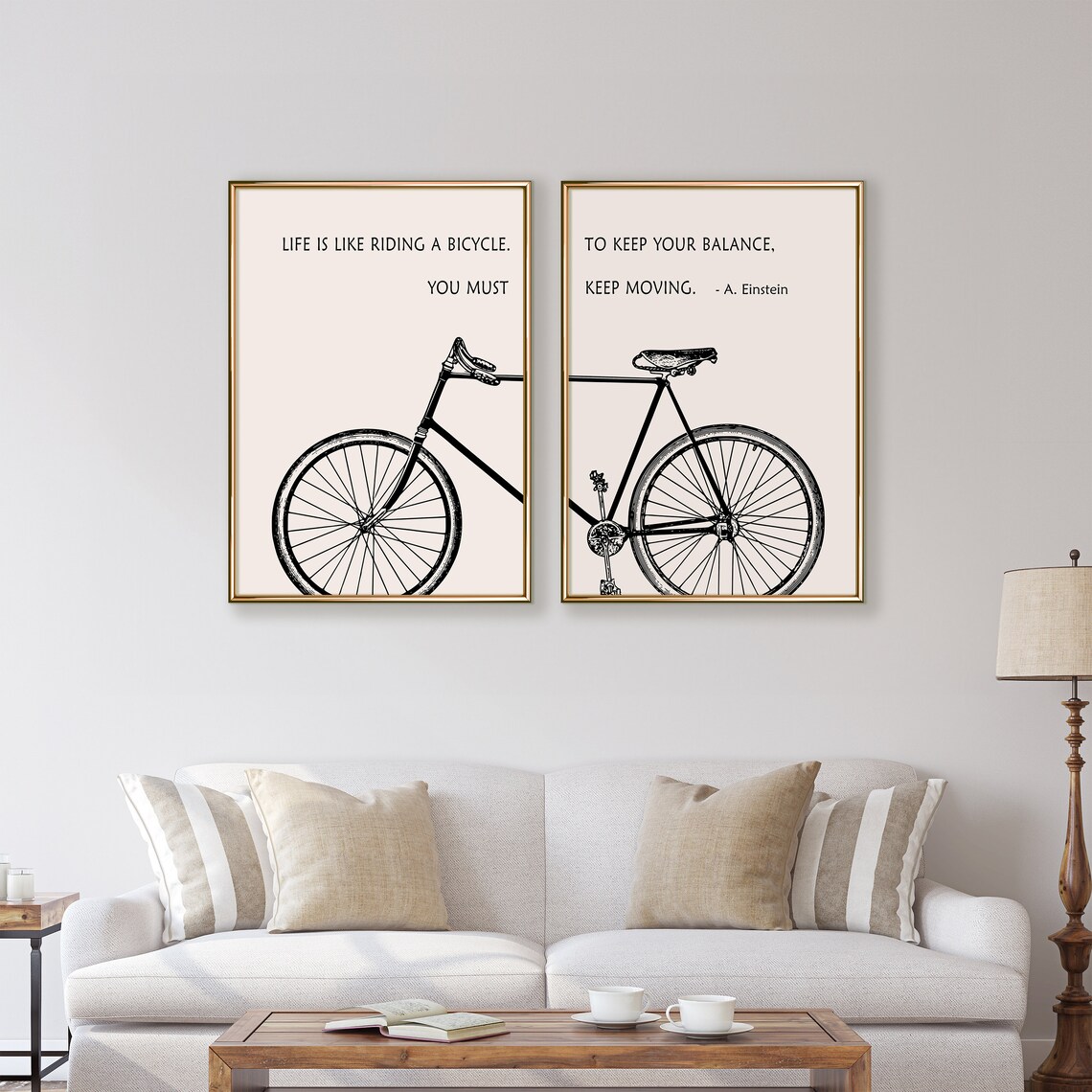 Life Is Like Riding A Bike Einstein Quote Art Print - Image 2