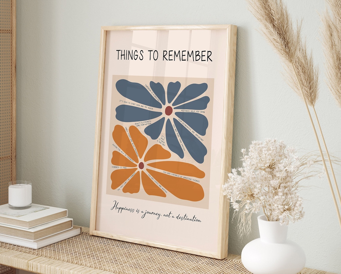 Mental Health Positive Affirmations Art Print