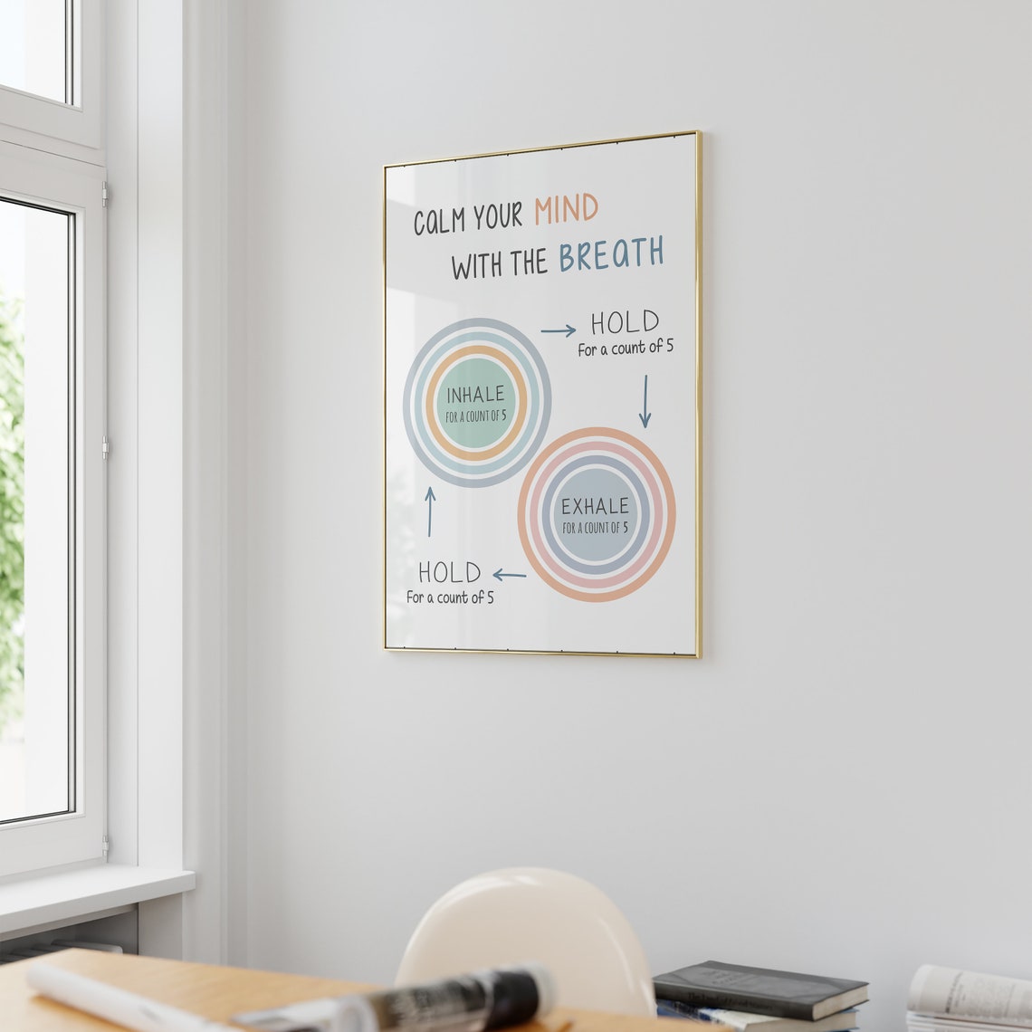 Calm Your Mind With The Breath Box Breathing Anxiety Relief Poster