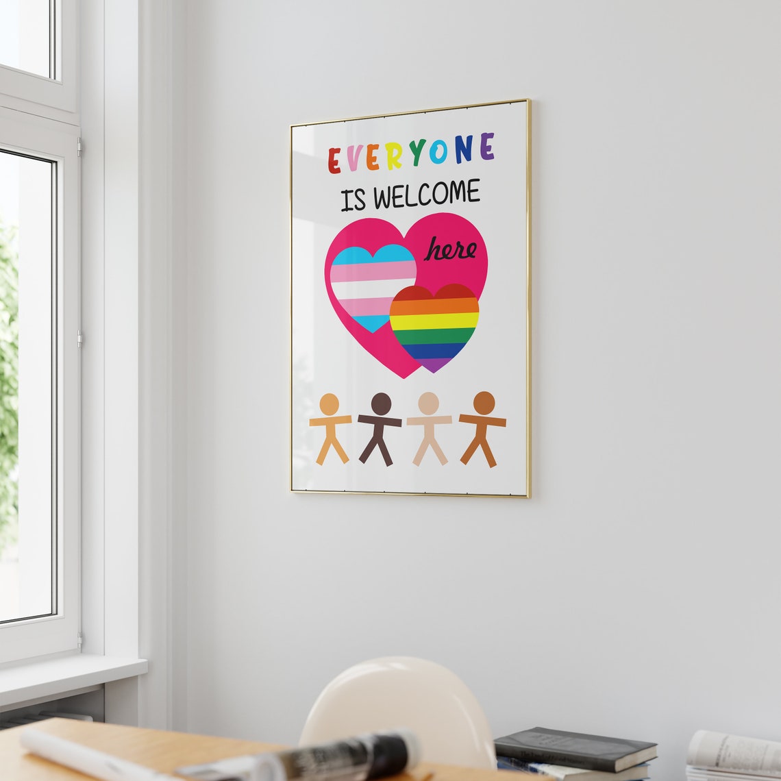 Everyone Is Welcome Here Diversity Inclusion Classroom Therapy Poster - Image 3
