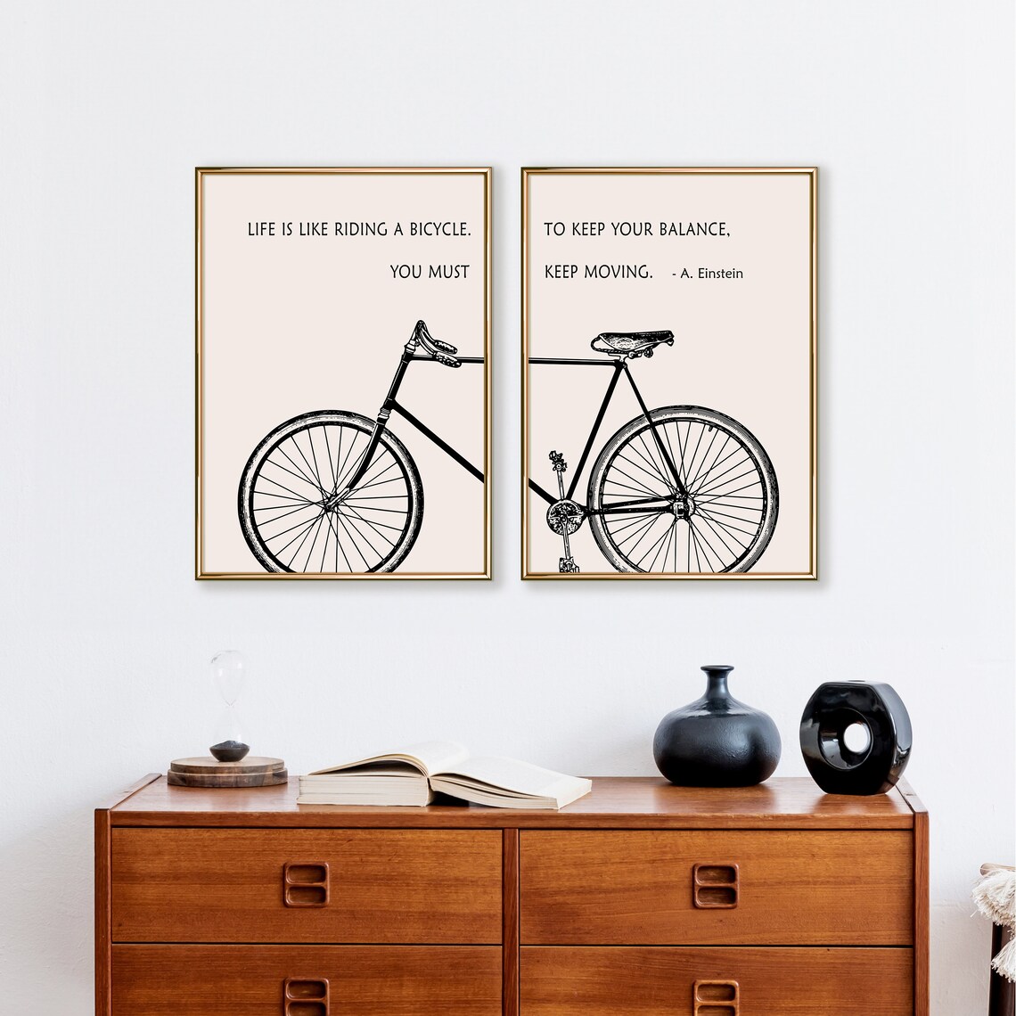 Life Is Like Riding A Bike Einstein Quote Art Print - Image 3