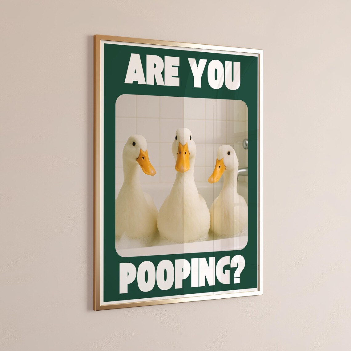 Funny Goose Bathroom Print Are You Pooping Duck Wall Art Decor Poster For Toilet