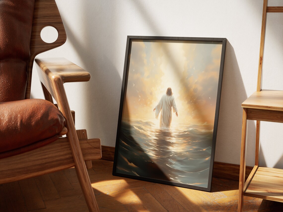 Jesus Walks On Water Christian Art Print - Image 4