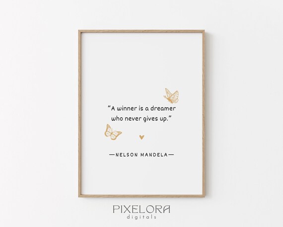 Nelson Mandela Quote Inspirational Wall Art Motivational Poster Famous Life Encouraging Print Decor