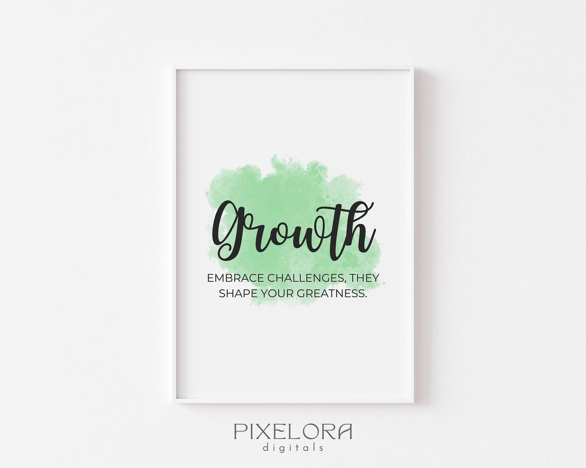 Growth Definition Inspirational Quote Poster Motivational Wall Art Personal Office Decor