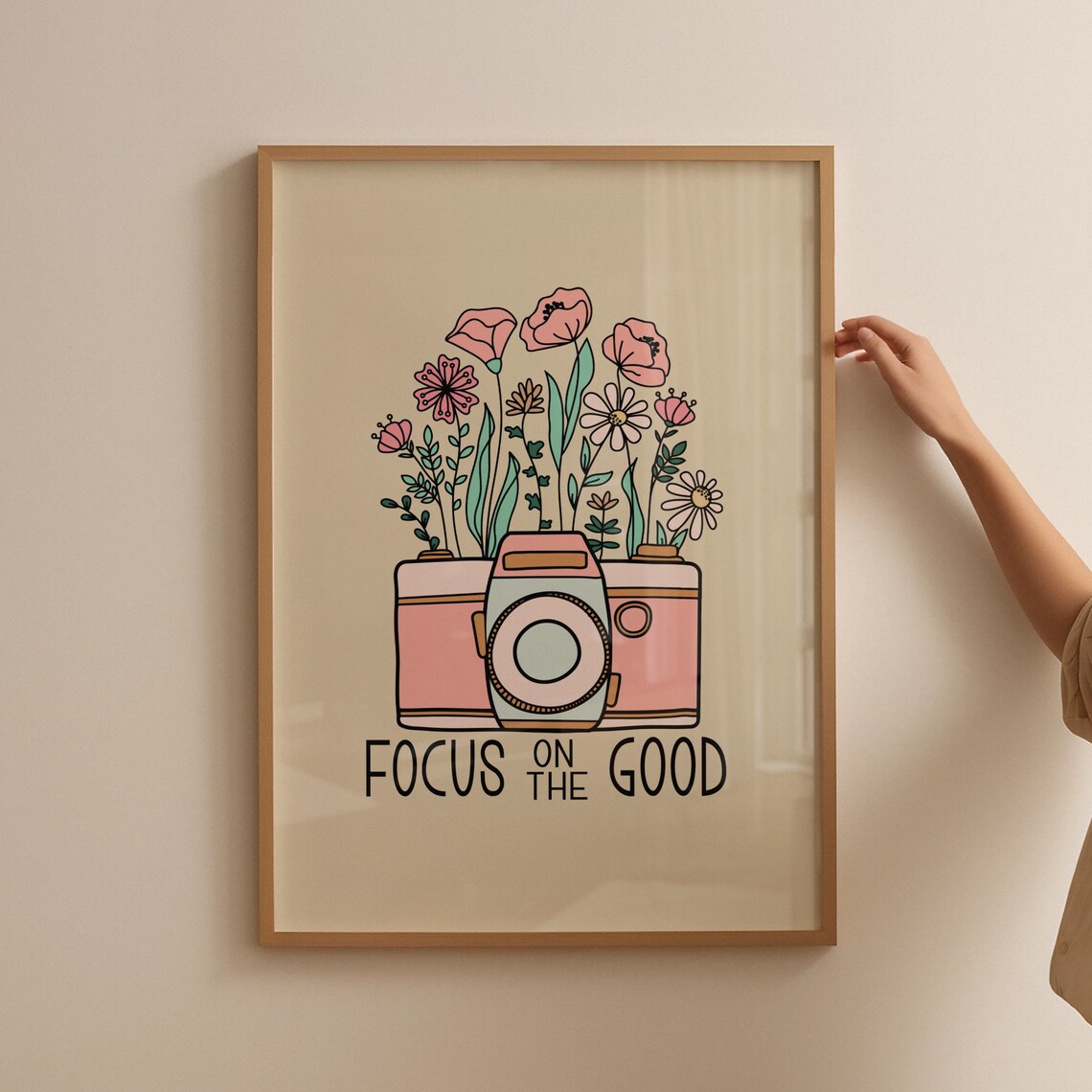Wildflower Retro Positive Quote Art Print