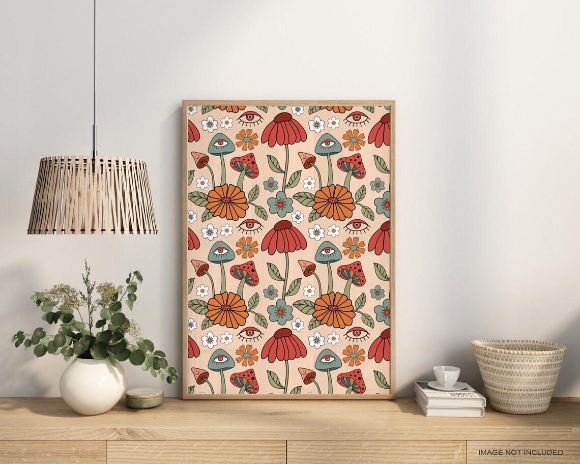 Groovy Mushroom Psychedelic Retro Art Print - Image 2