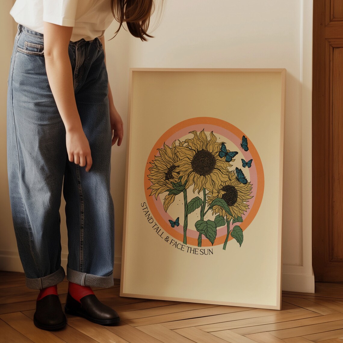 Retro Sunflower Poster, Botanical Wall Art Print - Image 4