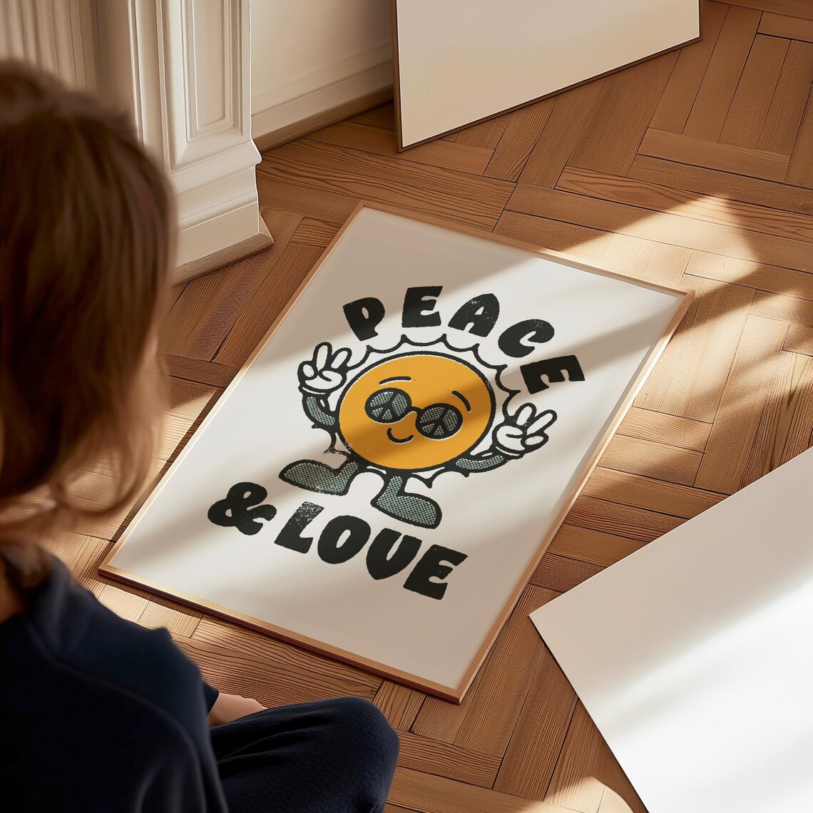 Peace And Love Retro Poster, Trendy Wall Decor - Image 3
