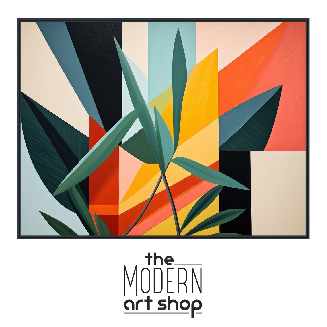 Mid-Century Tropical Botanical Abstract Art Print - Image 4