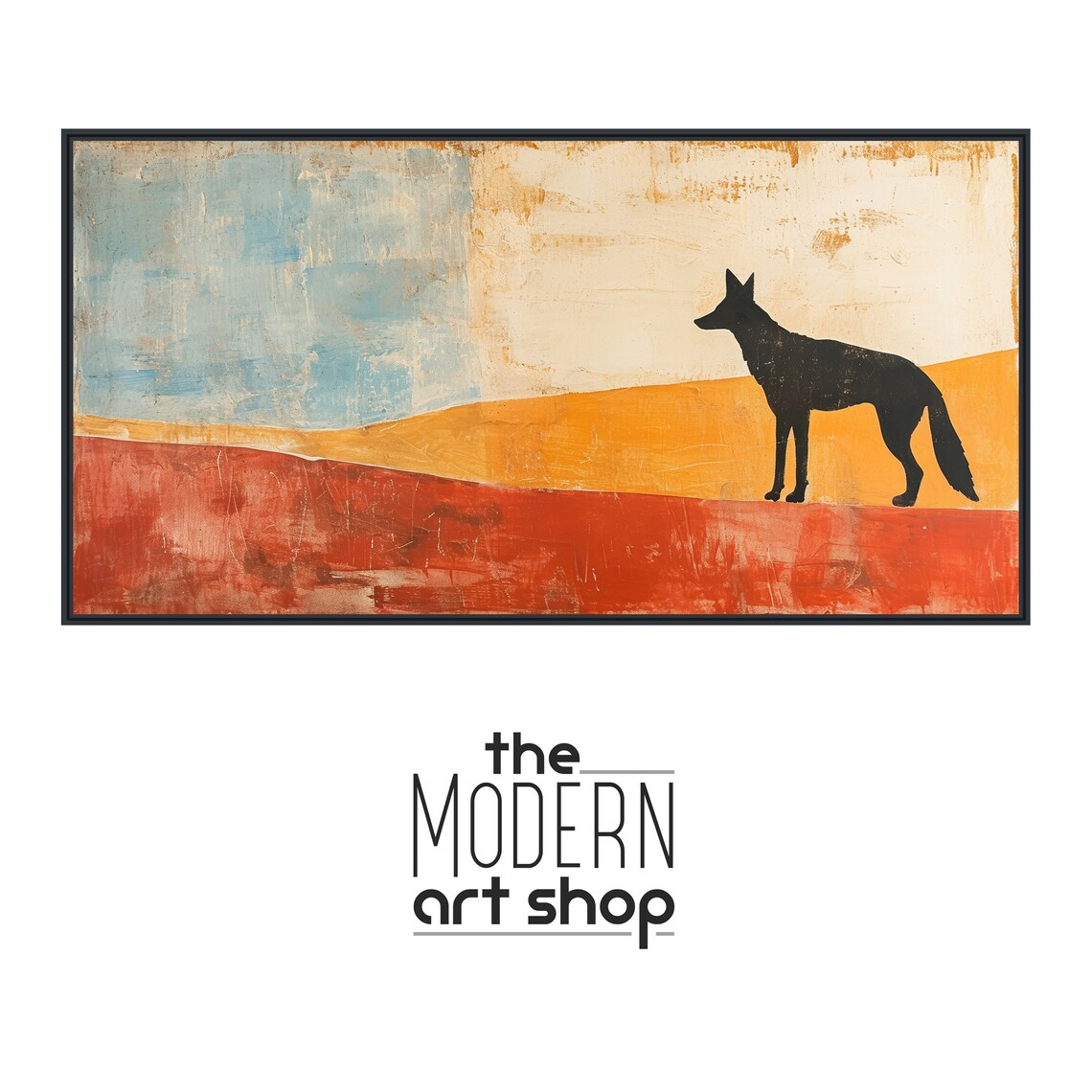 Coyote Watch, Southwestern Western Landscape Art Print - Image 4