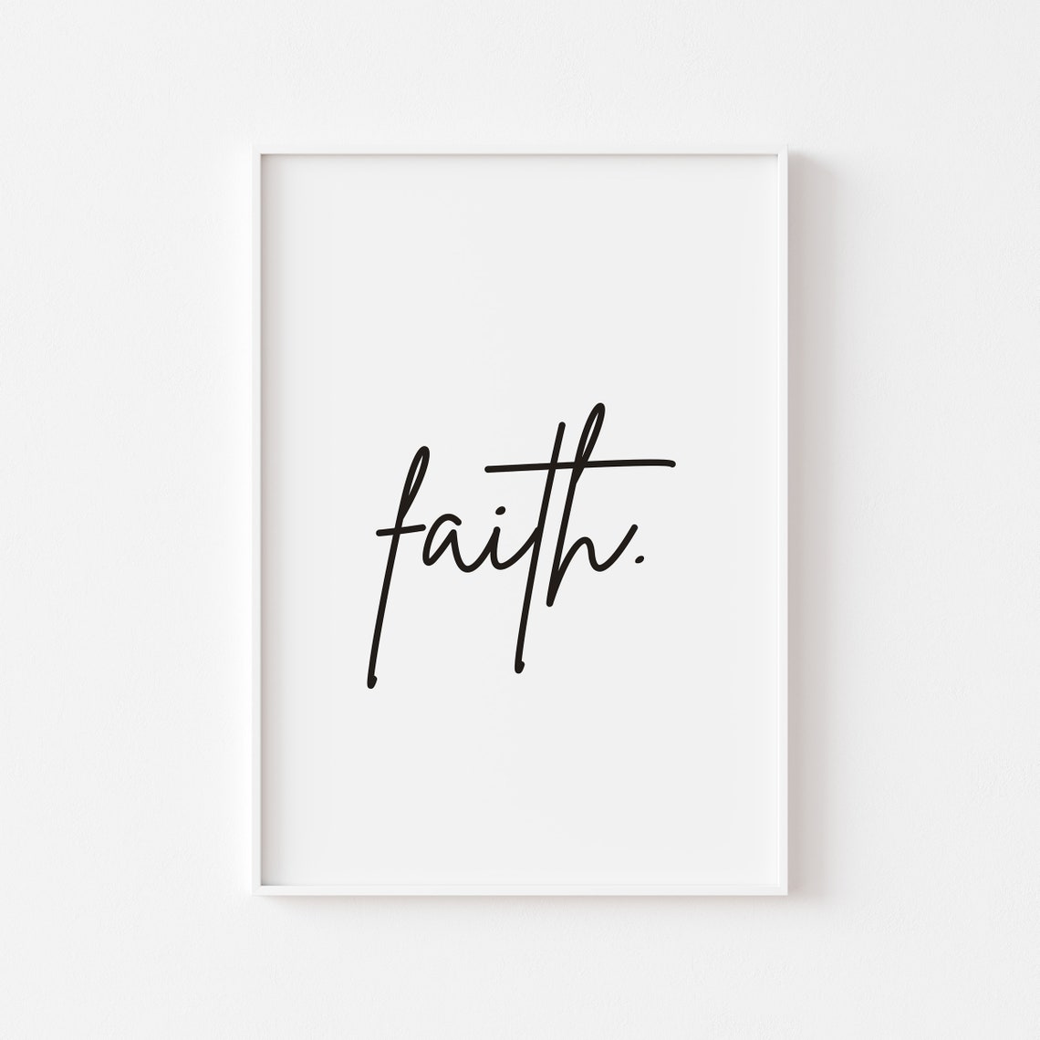 Faith Calligraphy Word Art Minimalist Inspirational Typography Poster - Image 2