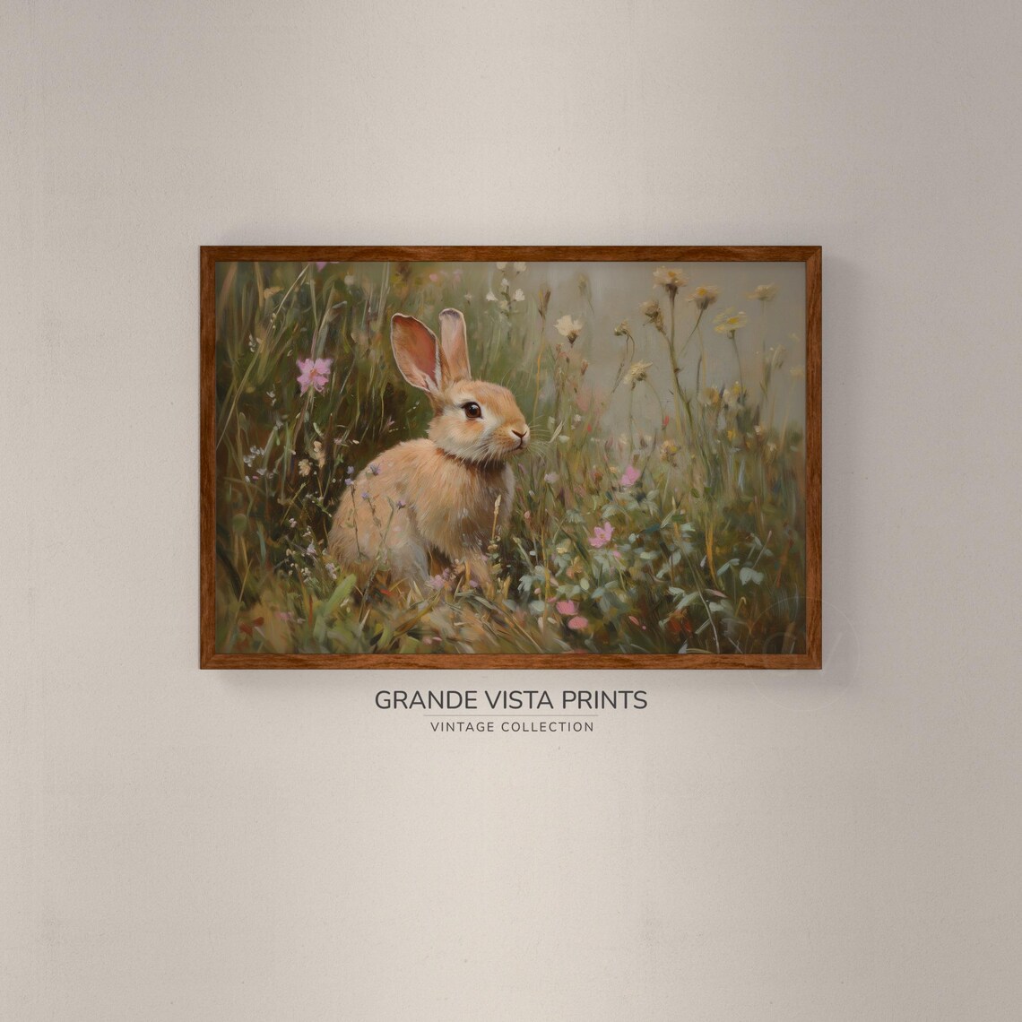 Spring Easter Bunny Painting, Easter Animal Portrait - Image 2