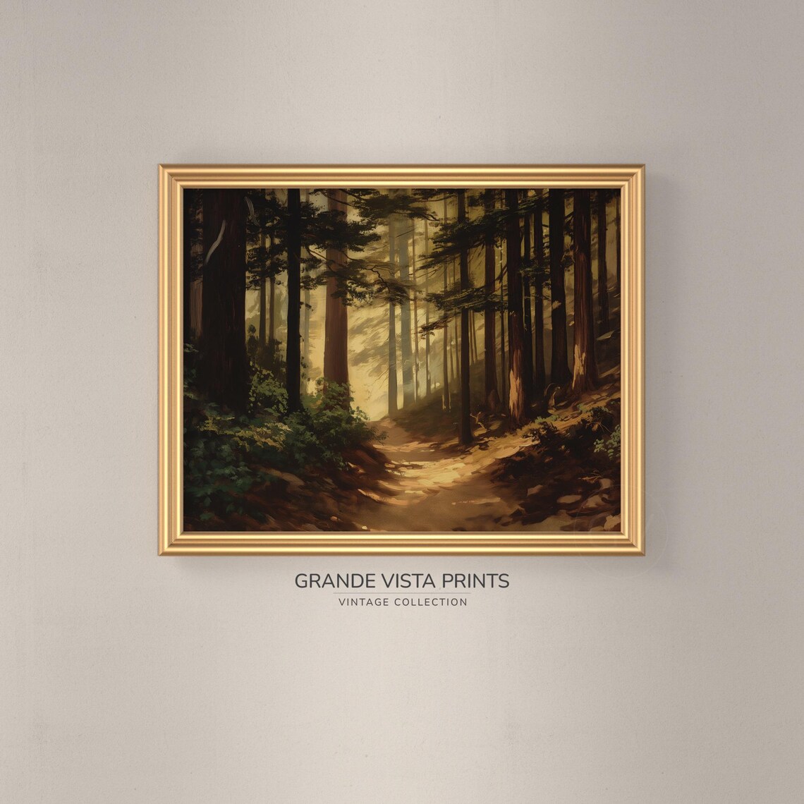 Forest Artwork Painting Pine Trees Wall Art Evergreen Trees Art Print Forest Scene Gv4363 - Image 3