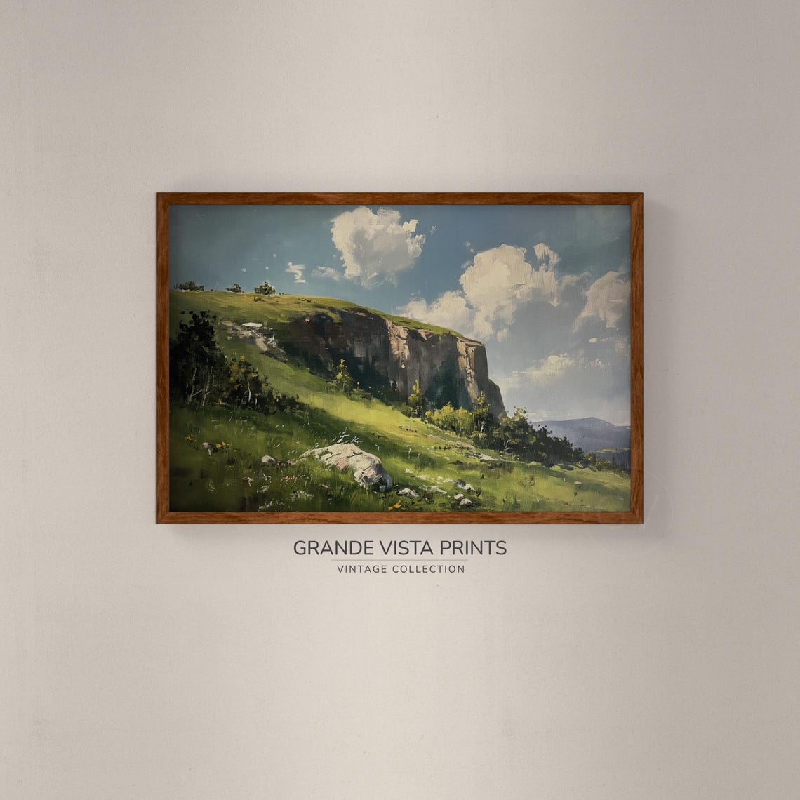 Mountain Cliffs Landscape Art Print - Image 2