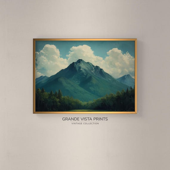 Mountain View Landscape Painting Mountain Landscape Scene Wall Art Gv4825