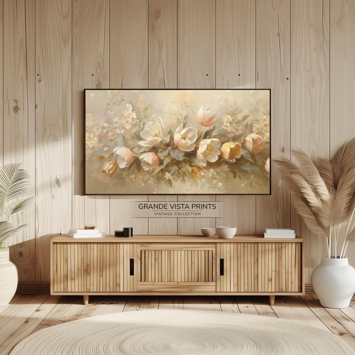 Ivory White Tulips Soft Neutral Blooms Gentle Floral Still Life Print - Image 2