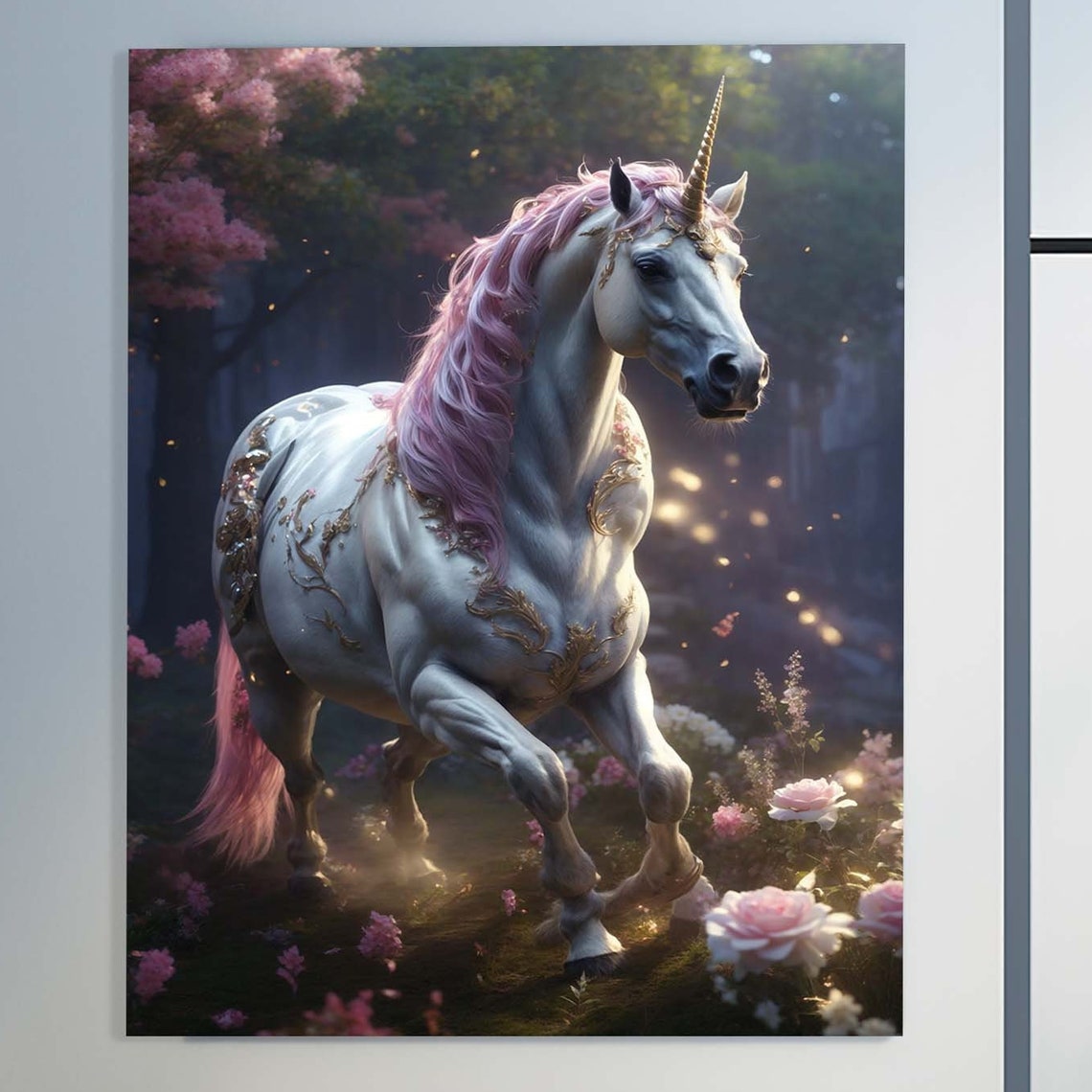 Unicorn Glass Art Horse Art Decor Tempered Glass Wall Art Unicorn Wall Art Glass Art Poster Unicorn Decor Glass Unicorn Wall Hanging
