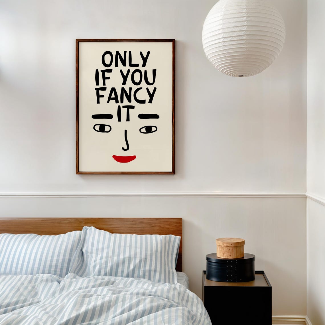 Only If You Fancy It Abstract Face Playful Typography Art Poster - Image 2