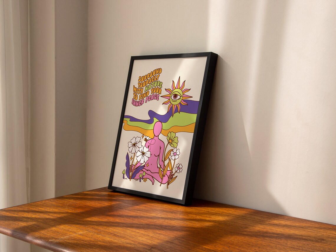 Psychedelic Inner Peace Retro 70s Art Print - Image 2