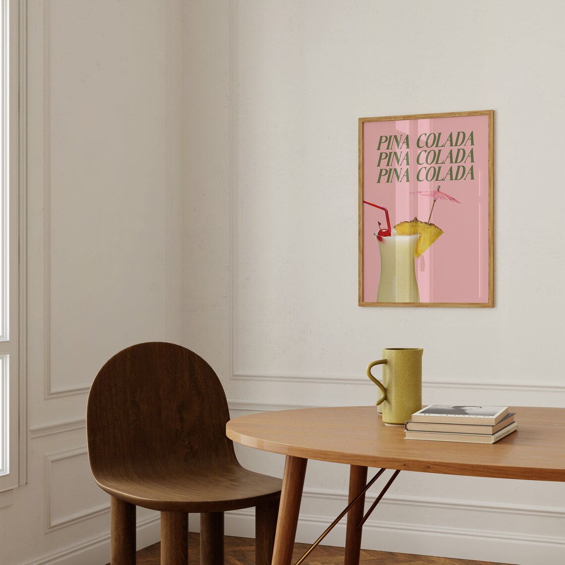 Pina Colada Tropical Drink Photo Pink Retro Summer Kitchen Poster - Image 2