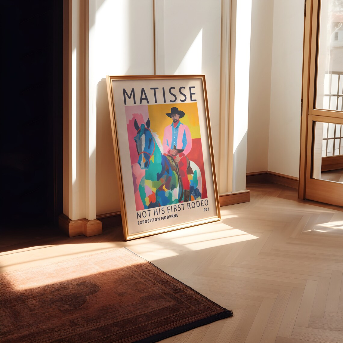 Matisse Style Cowboy Rodeo Colorful Horse Modern Exhibition Poster - Image 2