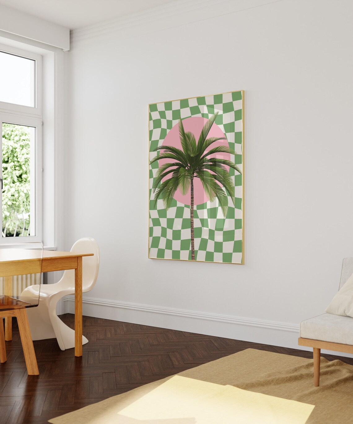 Palm Tree Checkerboard California Summer Travel Poster - Image 4