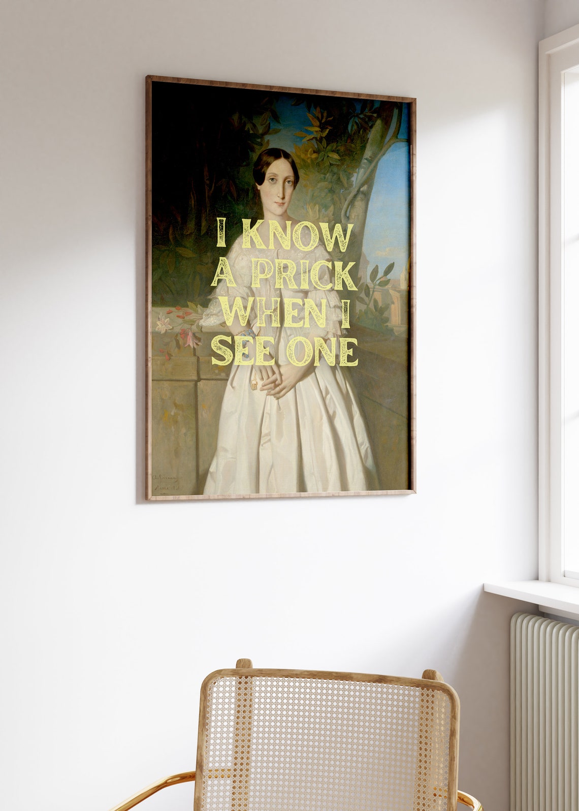 I Know A Prick When I See One Funny Vintage Portrait Quote Poster - Image 2