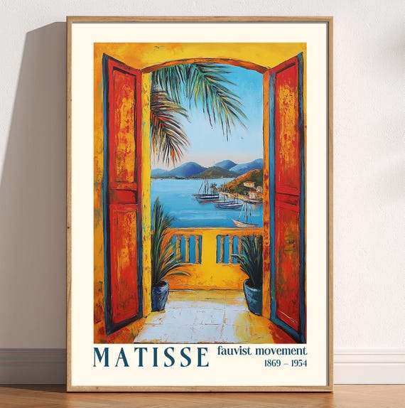 Open Window Henri Matisse Exhibition Print Style Fauvism Painting Mediterranean Colourful Vintage Modern Wall Art