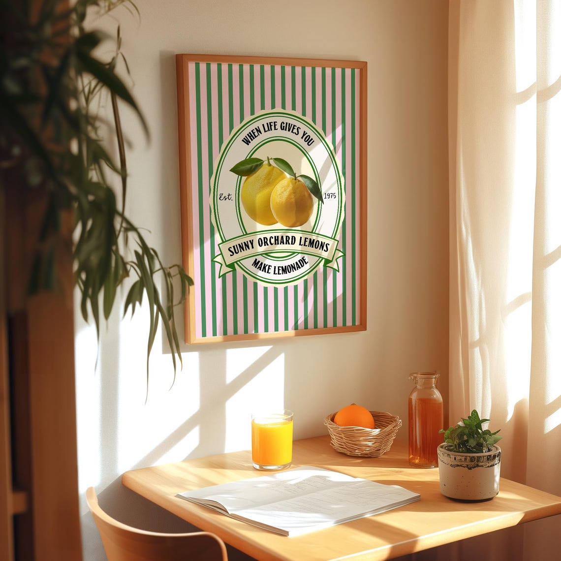 Sunny Orchard Lemons Retro Make Lemonade Kitchen Fruit Poster - Image 3