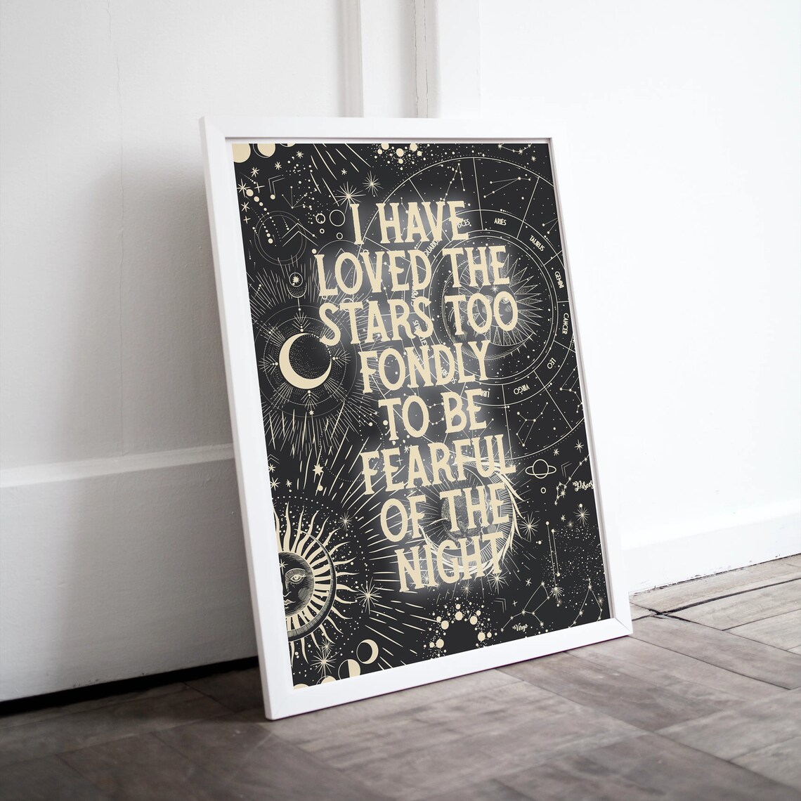 Celestial Astrology Print, Sun Moon Stars Zodiac - Image 2