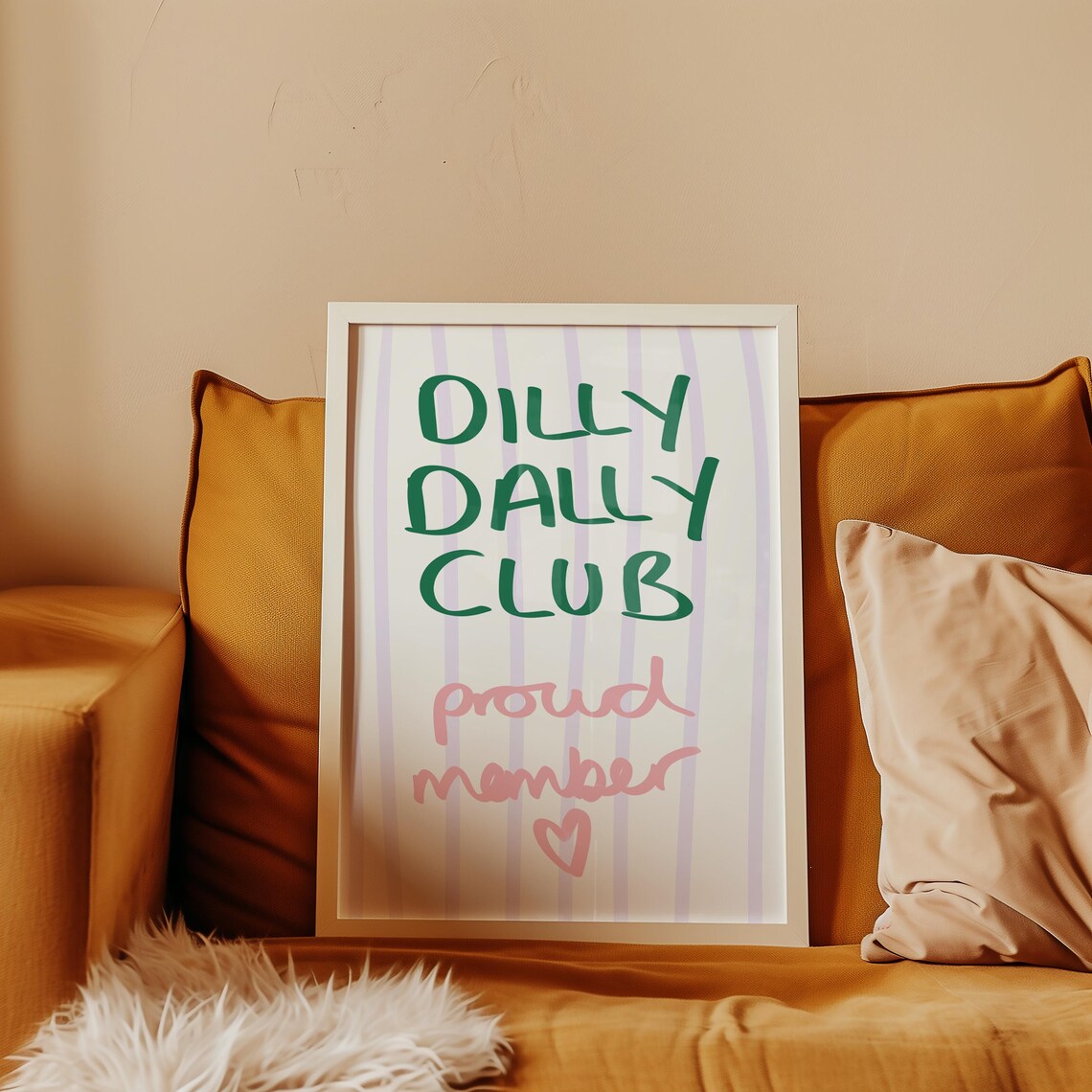 Dilly Dally Club Proud Member Funny Retro Typography Wall Poster - Image 3