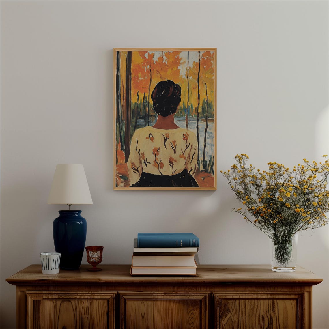 Nature Scene Henri Matisse Print Henri Matisse Style Fauvism Painting Poster Female Viewing Nature Modern Exhibition Art Autumn Woodland - Image 3