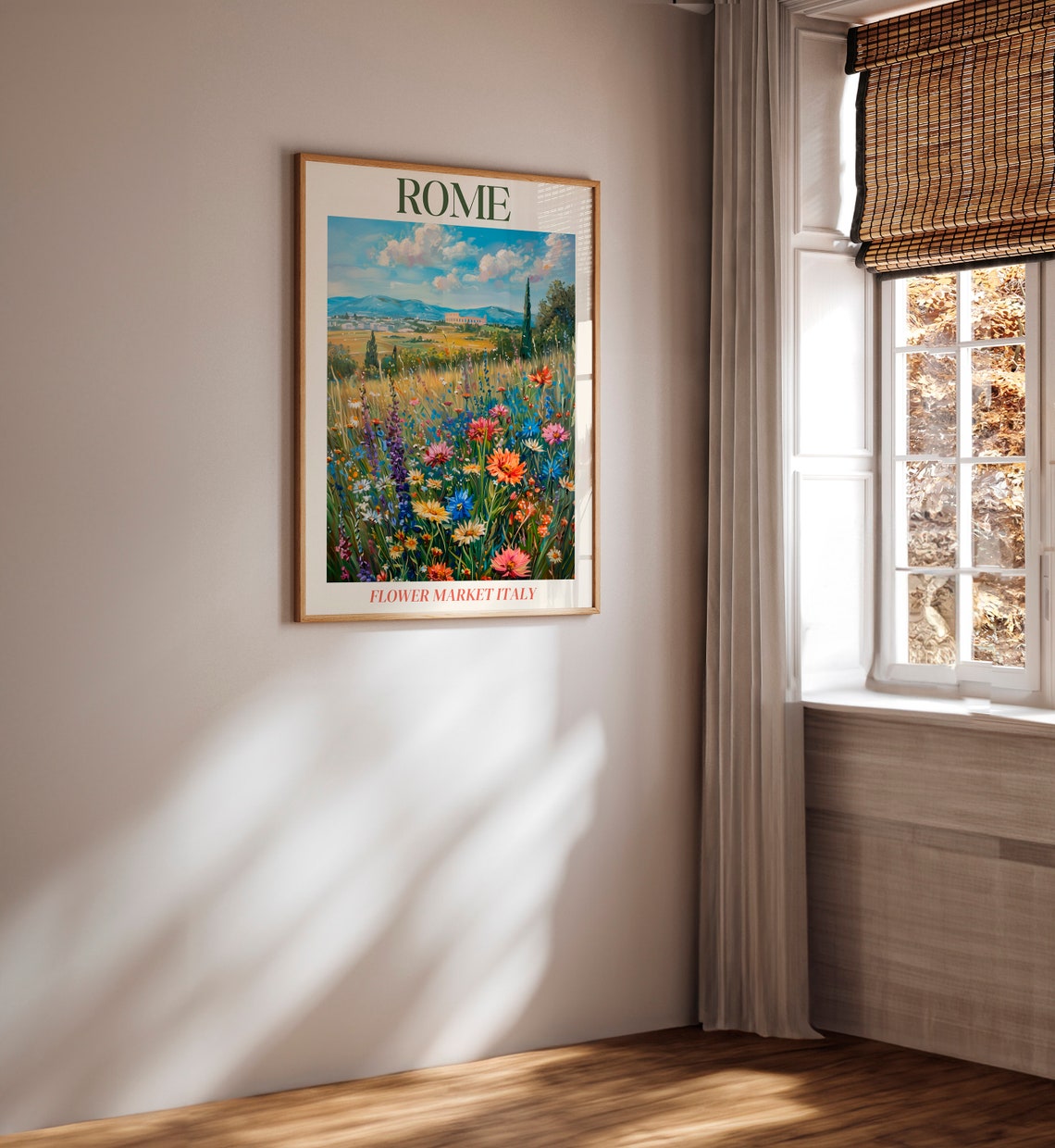 Flower Market Print Rome Italy Beautiful Flower Meadow Fields Flower Market Timeless Art Colourful Floral Poster Home Travel Poster Art - Image 4