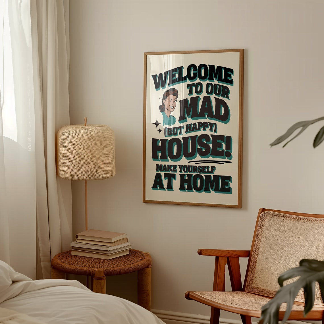 Welcome To Our Mad House Vintage Retro 70s Poster - Image 2