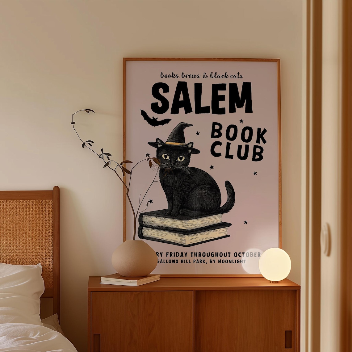 Salem Book Club Retro Halloween Art Print - Image 4